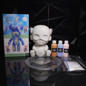 DIY Captain America fluid bear kit with paint and accessories. The Leading Paint & Pour Kit — Only from Dripz Bar Creations.
