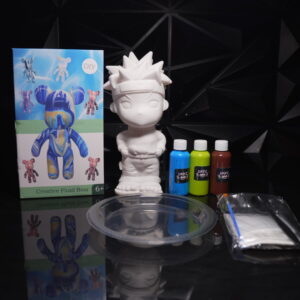 DIY creative fluid bear kit with Naruto figure and paint bottles. The Leading Paint & Pour Kit — Only from Dripz Bar Creations.