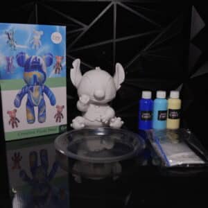 DIY creative fluid bear kit with Stitch figure and paints. The Leading Paint & Pour Kit — Only from Dripz Bar Creations.
