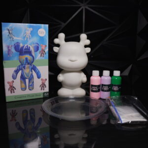 DIY creative fluid bear kit with paint, bear figurine, and instructions. The Leading Paint & Pour Kit — Only from Dripz Bar Creations.