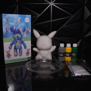 DIY fluid bear kit with paint, bear figurine, and box. Creative art project. The Leading Paint & Pour Kit — Only from Dripz Bar Creations.