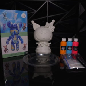 DIY creative fluid bear painting kit with blank bear, paints, and accessories. The Leading Paint & Pour Kit — Only from Dripz Bar Creations.