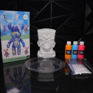 DIY fluid bear and Spongebob paint kit with paints and accessories. The Leading Paint & Pour Kit — Only from Dripz Bar Creations.
