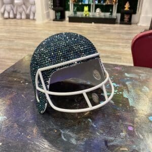 NAVY BLUE BEDAZZLED HELMET